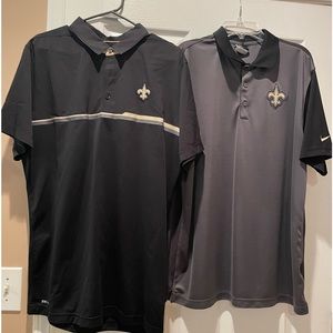 2 men’s Nike “Saints” golf shirts